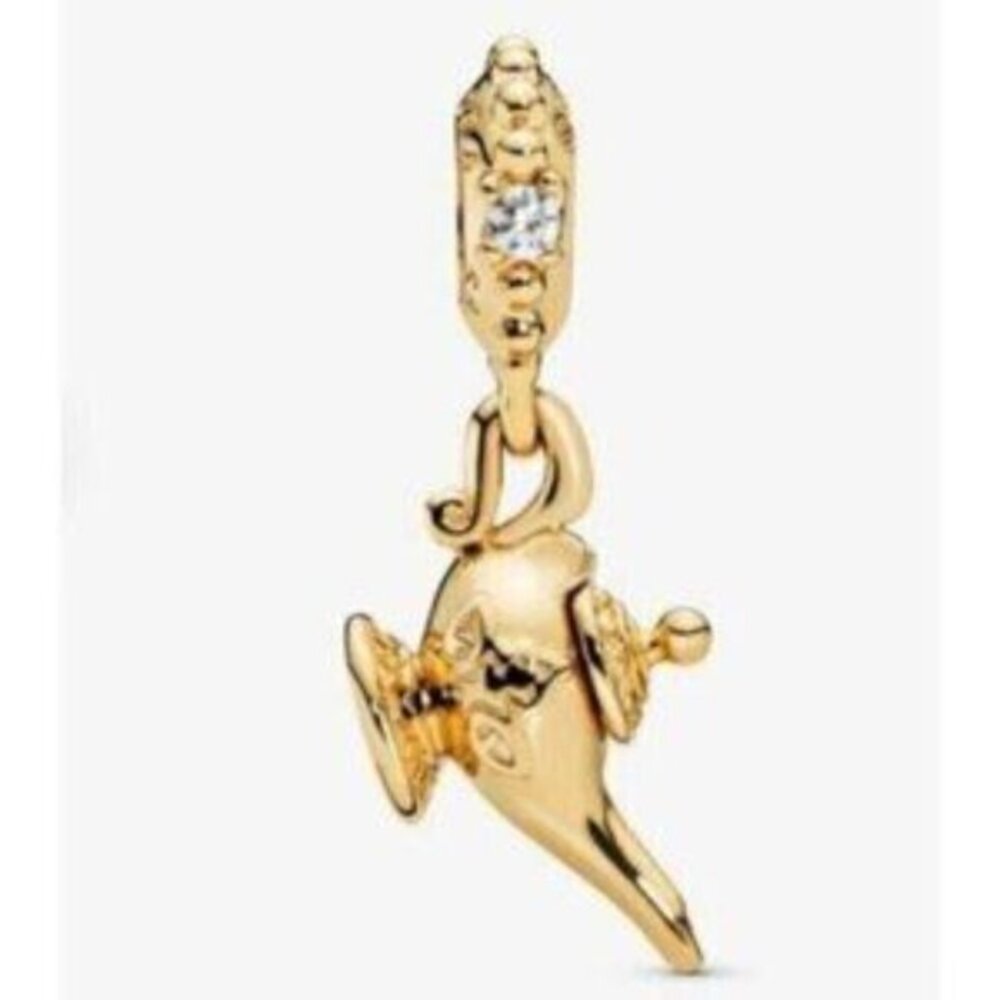 Pandora Heart & Rose Flower Dangle Charm